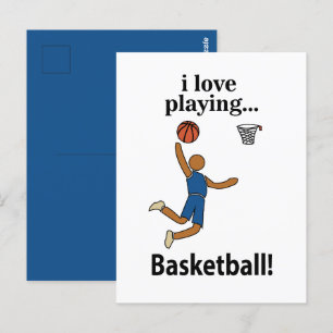Carte Postale Basket-ball J'adore Jouer au Basket-ball