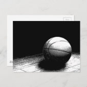 Carte Postale Basket-ball noir blanc (Devant / Derrière)