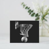 Carte Postale Basket-ball noir et blanc (Debout devant)