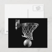 Carte Postale Basket-ball noir et blanc (Devant / Derrière)