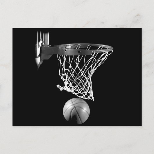 Carte Postale Basket-ball noir et blanc (Devant)