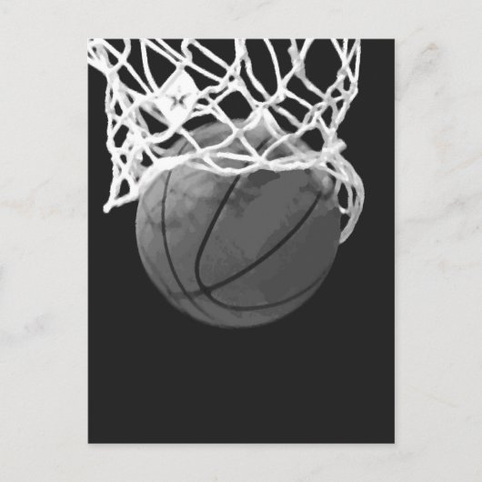 Carte Postale Basket-ball noir et blanc (Devant)