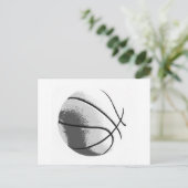 Carte Postale Basket-ball pop art noir blanc gris tendance (Debout devant)