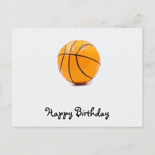 Carte Postale Basket-ball sur blanc arrière - plan heureux anniv (Devant)