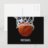 Carte Postale Basket-ball Votre nom (Devant / Derrière)