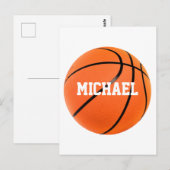 Carte Postale Basket-ball Votre nom (Devant / Derrière)