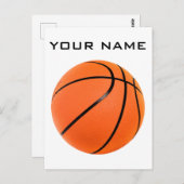 Carte Postale Basket-ball Votre nom (Devant / Derrière)