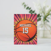 Carte Postale Basket-ball Votre nom Pop Art (Debout devant)