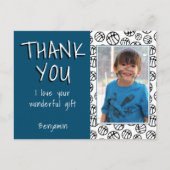 Carte Postale Basket Balls Blue Boy Photo Merci Anniversaire (Devant)