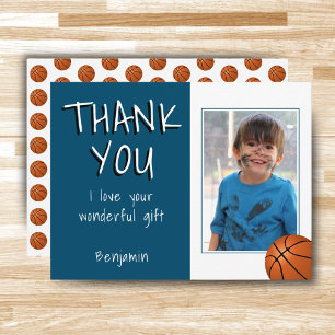 Carte Postale Basket Balls Blue Boy Photo Merci Anniversaire