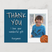 Carte Postale Basket Balls Blue Boy Photo Merci Anniversaire (Devant)