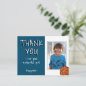 Carte Postale Basket Balls Blue Boy Photo Merci Anniversaire (Debout devant)
