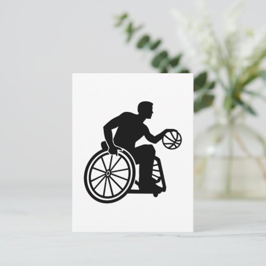 Carte Postale Basket en fauteuil roulant (Debout devant)