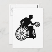 Carte Postale Basket en fauteuil roulant (Devant / Derrière)