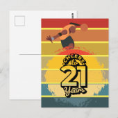 Carte Postale Basketball à 21e anniversaire sur le Sun Set Car (Devant / Derrière)