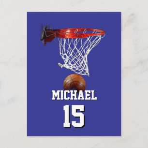 Carte Postale Basketball Ajoutez Votre Nom & Numéro Pop Art