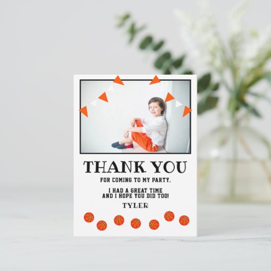 Carte Postale Basketball Balls Sports Photo Anniversaire Merci (Debout devant)