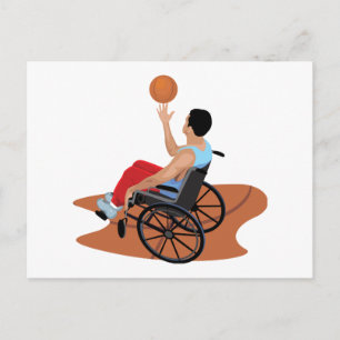 Carte Postale basketball en fauteuil roulant