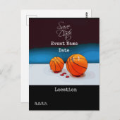 Carte Postale Basketball Enregistrer la date pour l'invitation d (Devant / Derrière)