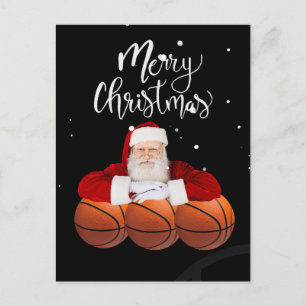 Carte Postale Basketball Joyeux Noël avec le Père Noël