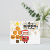 Carte Postale Basketball  Noël avec le Père Noël (Debout devant)