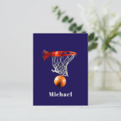 Carte Postale Basketball Replace with Your Name (Debout devant)