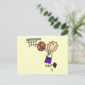 Carte Postale Basketball Shot - Tshirts et cadeaux violets (Debout devant)
