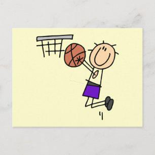 Carte Postale Basketball Shot - Tshirts et cadeaux violets