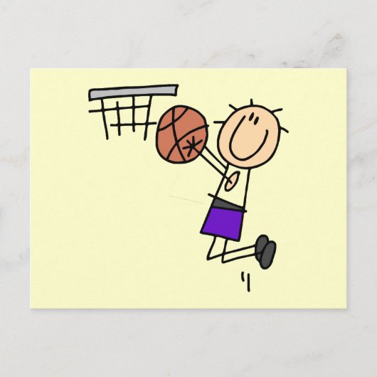 Carte Postale Basketball Shot - Tshirts et cadeaux violets (Devant)