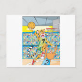 Carte Postale Basketball Slam Dunk par Tiger, Gardée par un Fox (Devant)