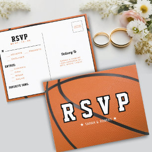 Carte Postale Basketball Sport Mariage RSVP