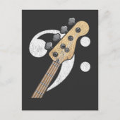 Carte Postale Basse Clef Guitare Basse Lecteur Musicien (Devant)