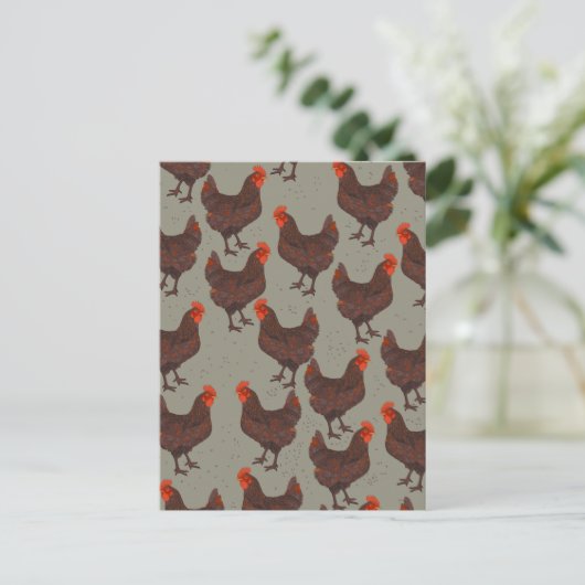 Carte Postale Basse-cour de coq (Debout devant)