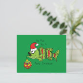 Carte Postale Basse de Noël amusant Pêche Poisson Cute Cartoon (Debout devant)