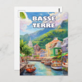 Carte Postale Basse-Terre, setting of waves (Devant / Derrière)