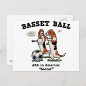 Carte Postale Basset Ball (Devant / Derrière)