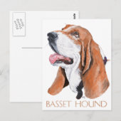 Carte Postale Basset Hound (Devant / Derrière)