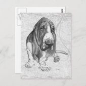 Carte Postale Basset Hound (Devant / Derrière)