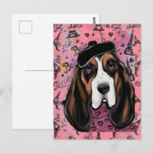 Carte Postale Basset Hound (Devant / Derrière)