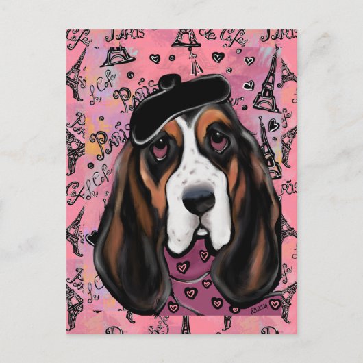 Carte Postale Basset Hound (Devant)