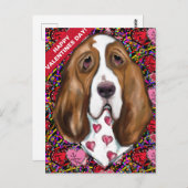 Carte Postale Basset Hound (Devant / Derrière)