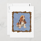 Carte Postale Basset Hound (Devant / Derrière)