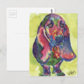 Carte Postale Basset Hound (Devant / Derrière)