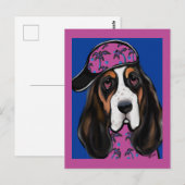 Carte Postale Basset Hound (Devant / Derrière)