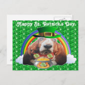 Carte postale Basset Hound Bonne St. Patrick's Day (Devant / Derrière)