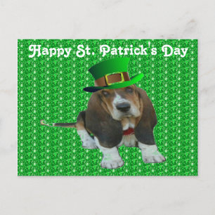 Carte postale Basset Hound Bonne StPatrick's Day