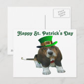 Carte postale Basset Hound Bonne StPatrick's Day (Devant / Derrière)