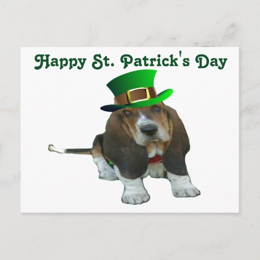 Carte postale Basset Hound Bonne StPatrick's Day (Devant)