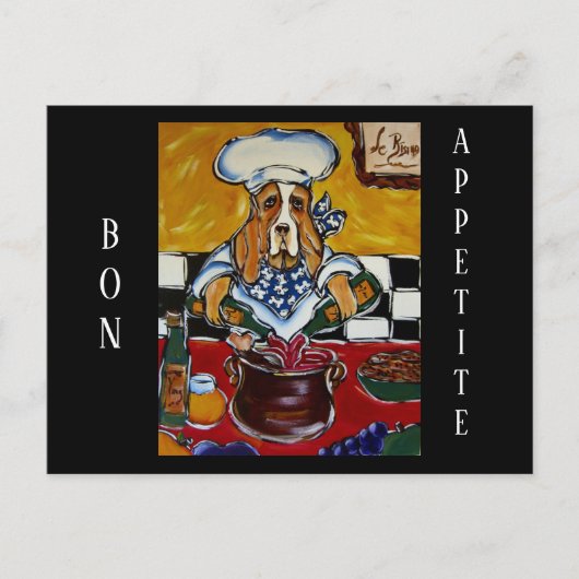 Carte Postale Basset Hound chef (Devant)