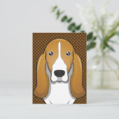 Carte Postale Basset Hound Chig Cartoon Paws (Debout devant)